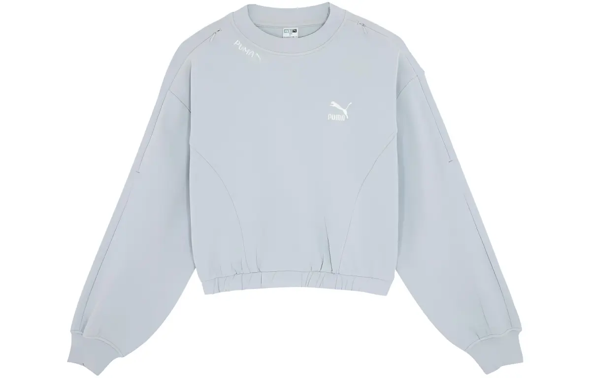 PUMA CLASSICS Sweatshirts Women's Platinum Gray Crew Neck Moderate Other