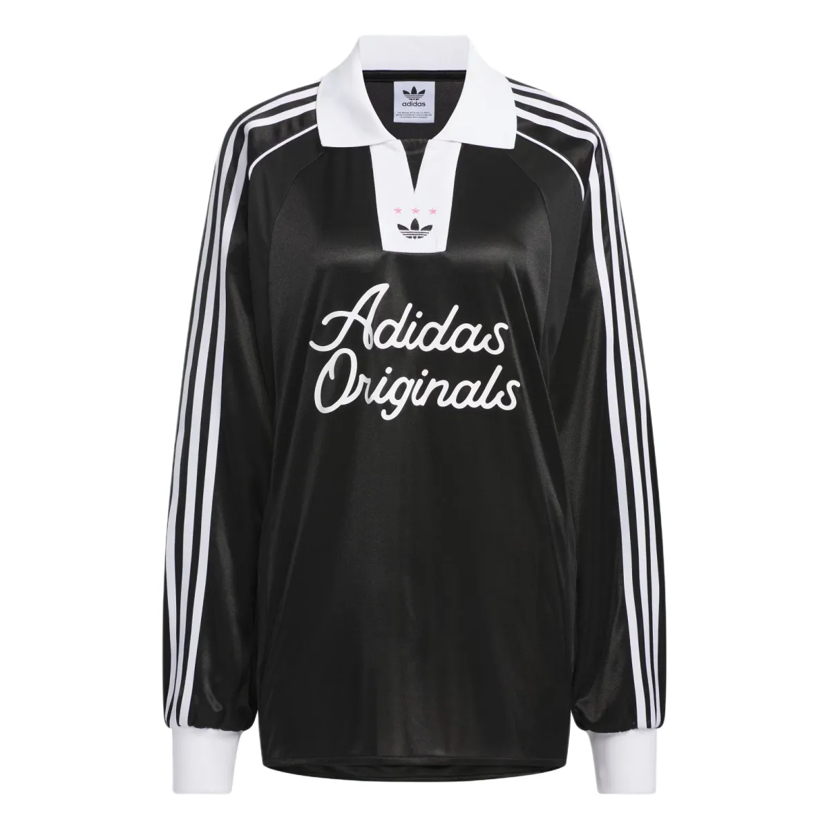 Adidas Originals LONG SLEEVE SOCCER JERSEY Polo Shirt Women's Black