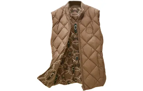 HERMES FW22 Down Vest Women's Brown