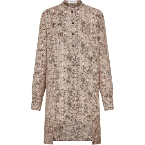 DIOR Shirts Women's Brown Stand Collar Moderate