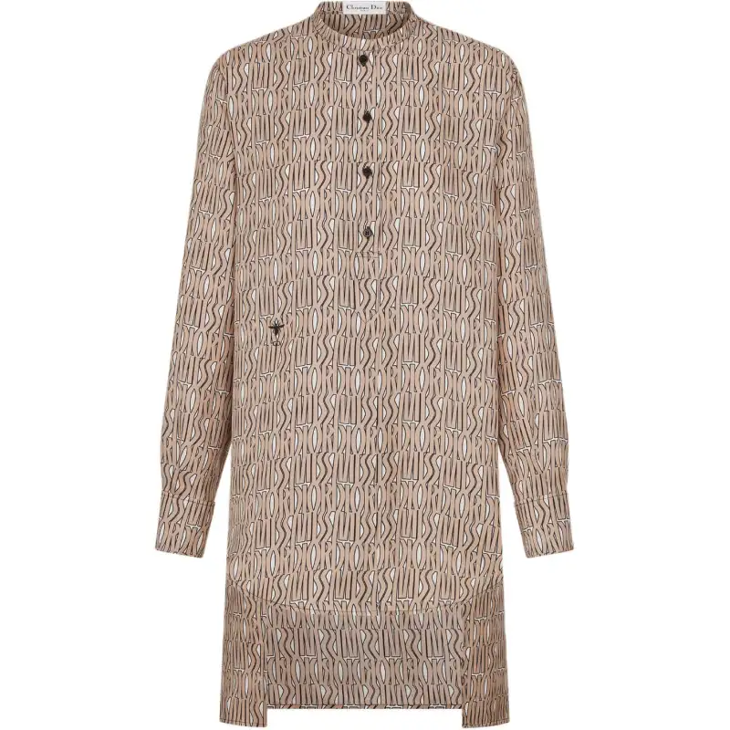 DIOR Shirts Women's Brown Stand Collar Moderate