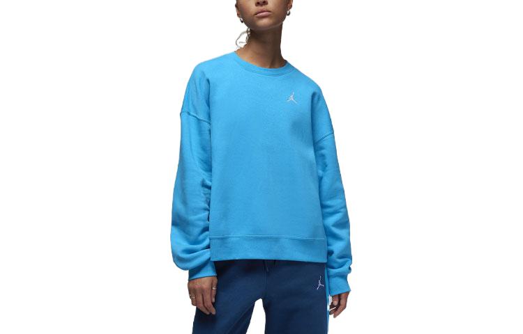 Jordan Brooklyn Sweatshirts Women's Blue Crew Neck Moderate Regular