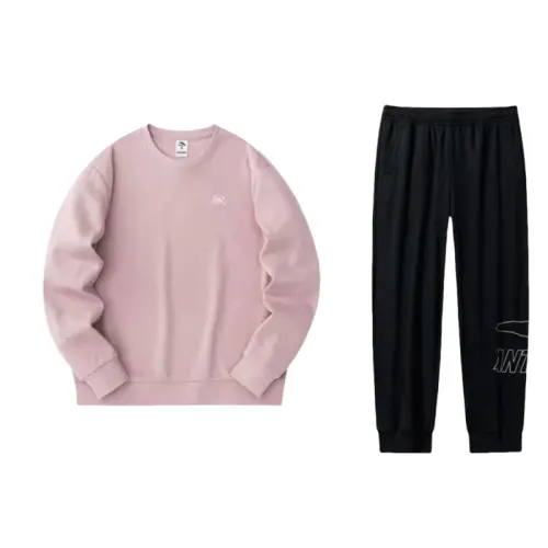 ANTA Casual Sportswear Unisex Crew Neck Thickened And Fleece Lined