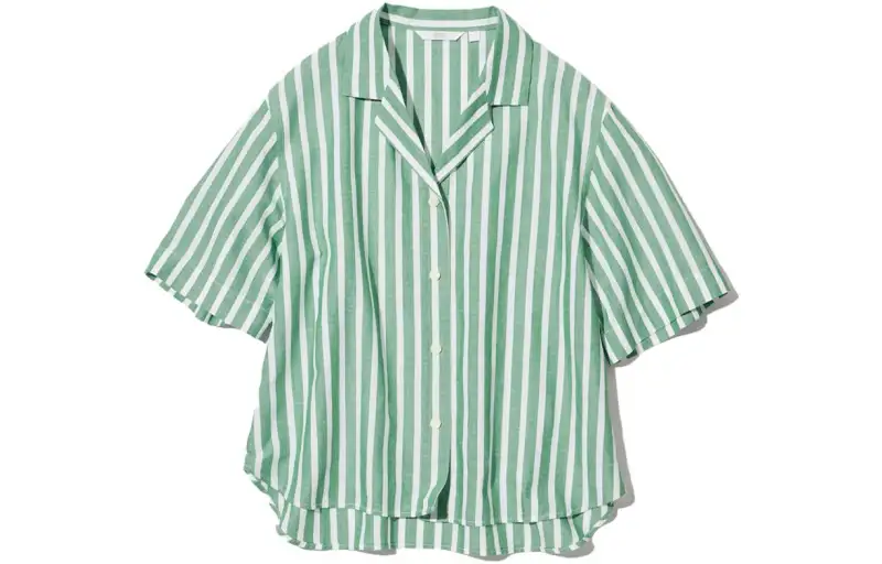 UNIQLO Shirts Women's Turquoise Cuban Collar Moderate Other
