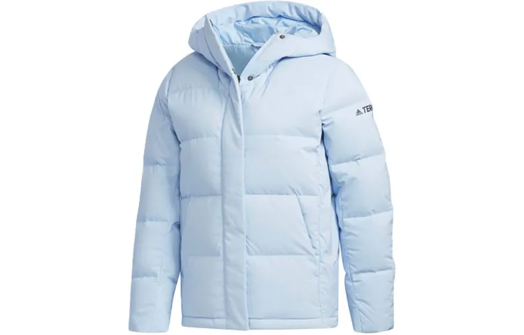 Adidas Down Jackets Women's Bright Blue Hooded Moderate Other