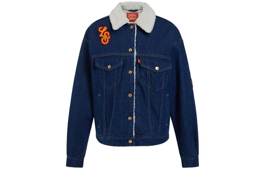 Levi's Jackets Women's Blue Lapel Moderate Other