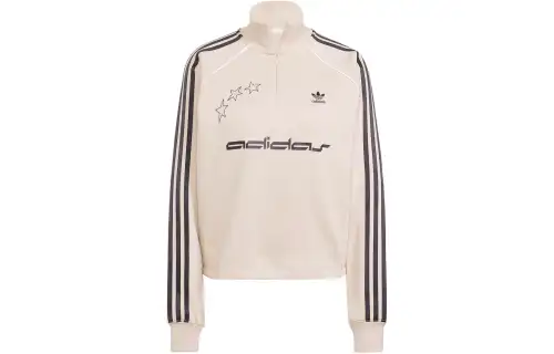 Adidas Originals 1/2 Zip Sweatshirt Jackets & Coats Women's Light Taupe