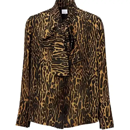 Burberry Shirts Women's Deep Mustard Yellow Stand Collar Moderate Other