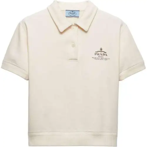 PRADA Logo print Fleece Polo Shirt