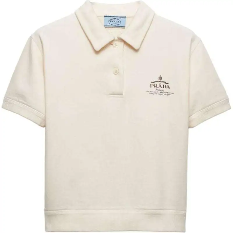 PRADA Logo print Fleece Polo Shirt