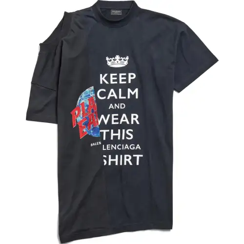 Balenciaga Slogan Printed Paneled Top
