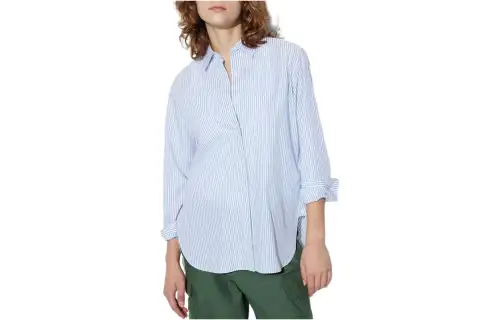 UNIQLO Shirts Women's Sky Blue Pointed Collar Moderate Other