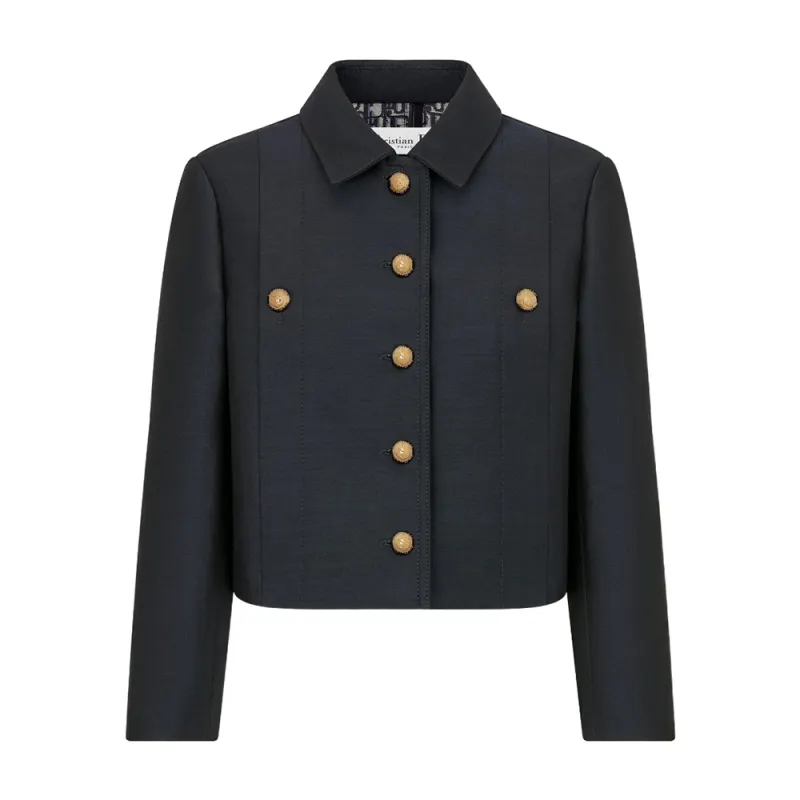 DIOR Jackets Women's Blue Lapel Moderate Other