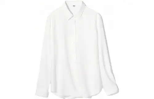 UNIQLO Shirts Women's White Pointed Collar Moderate Other