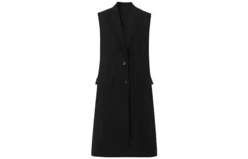 Burberry Vests Women's Black Suit Collar Moderate Other