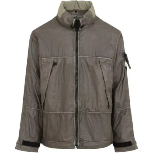 STONE ISLAND Logo Patch Zip Up Jacket