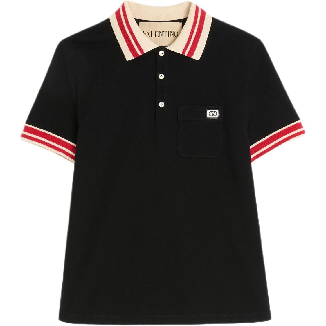 Мужская футболка Valentino Vlogo SS25 Polo (черная)