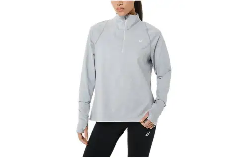 ASICS Sweatshirts Women's Gray Stand Collar Moderate Regular