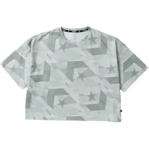 Converse T Shirts Women's Gray Crew Neck Moderate Straight Fit