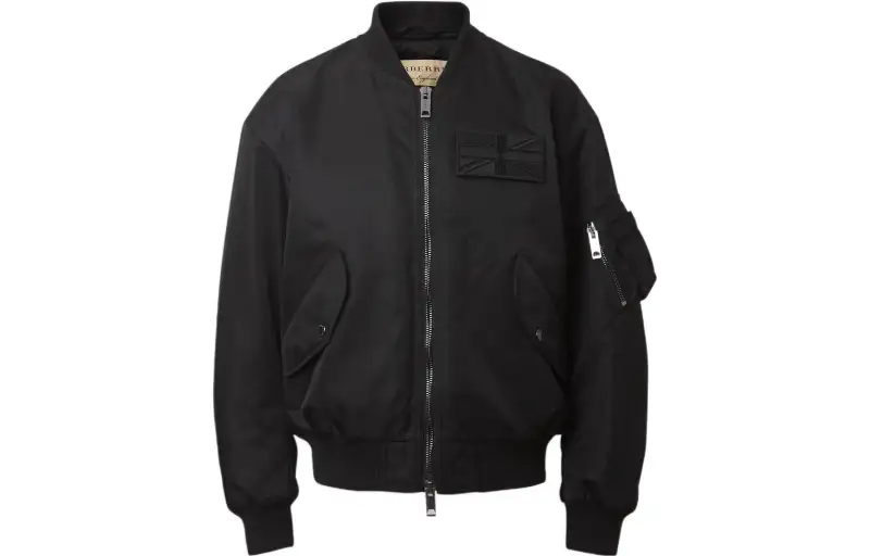 Burberry Jackets Women's Black Baseball Collar Moderate Other