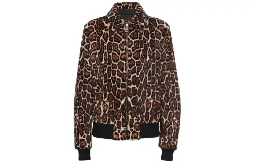 PRADA Leopard print Shearling Bomber Jacket