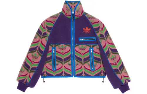 GUCCI X Adidas Gg Trefoil Wool Bomber Purple/Pink/Blue