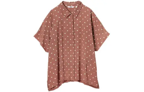 UNIQLO Shirts Women's Light Umber Pointed Collar Moderate Shirt