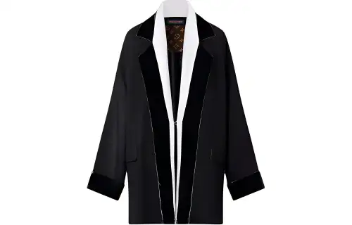 LOUIS VUITTON VeLOUIS VUITTONet Trim Robe Jacket