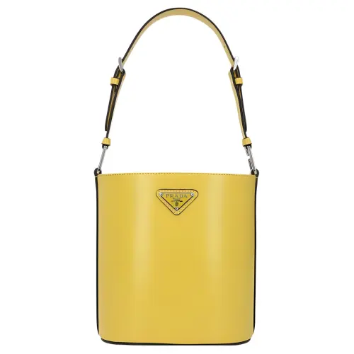 PRADA Cow Leather Shoulder Bag Regular Women's Yellow