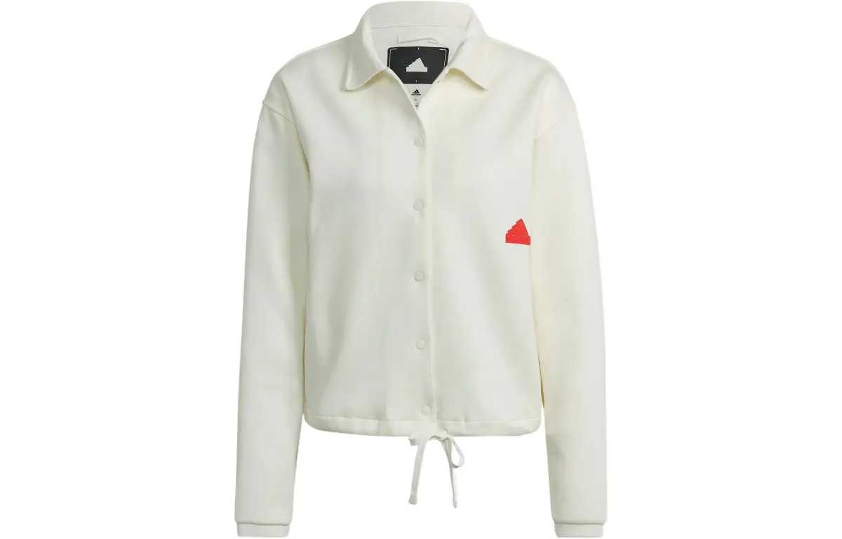 Adidas Jackets Women's White Lapel Moderate Straight Fit
