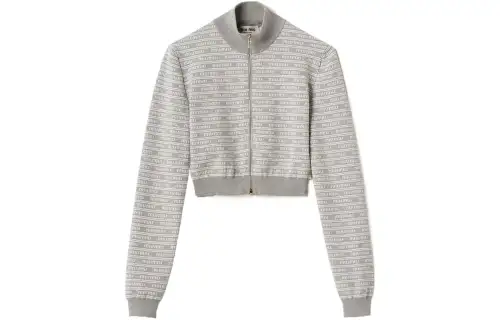 Miu Miu intarsia-logo cropped cardigan