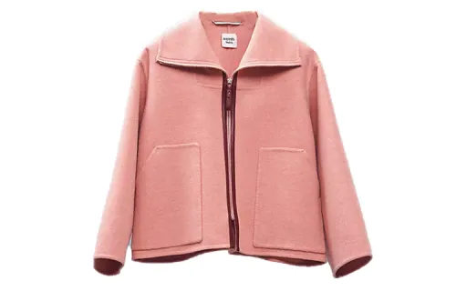 HERMES Jackets Women's Quartz Pink Lapel Moderate Other