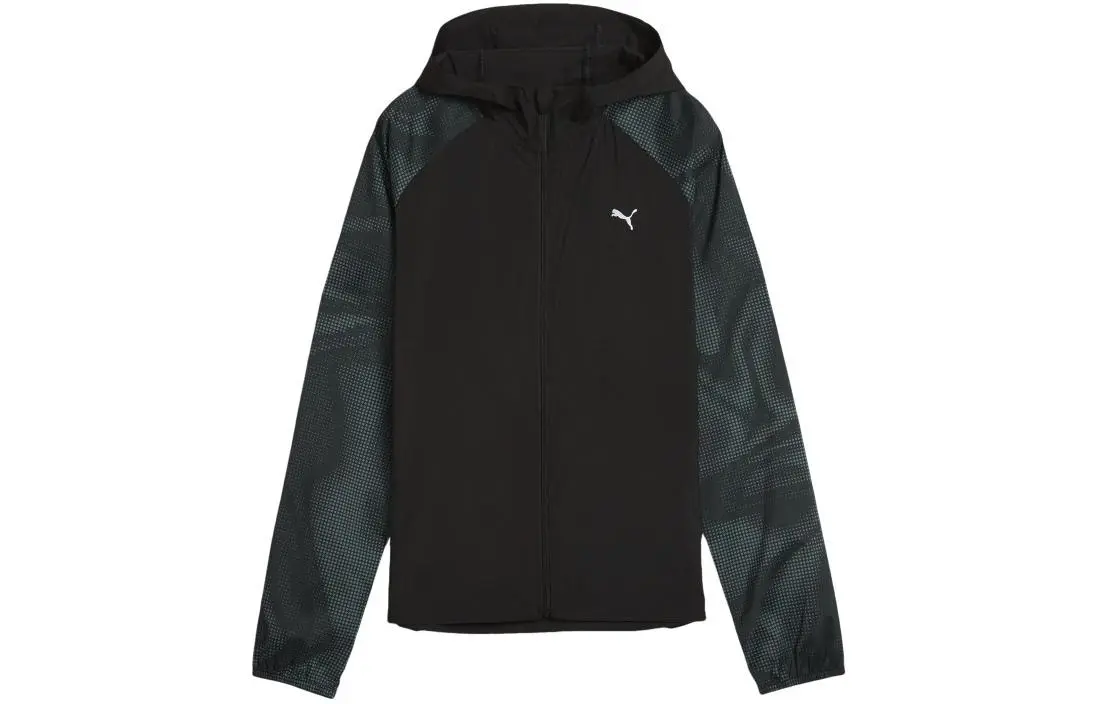 PUMA RUN FAVORITE AOP WOVEN JACKET W Jackets & Coats Women's Black