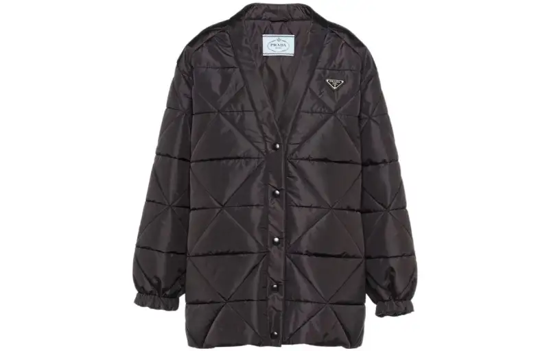 PRADA Jackets Women's Black V Neck Moderate Other
