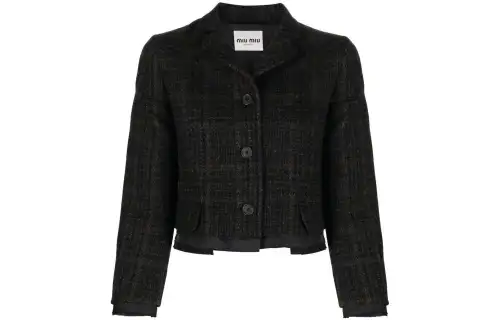Miu Miu 2010s plaid wool jacket