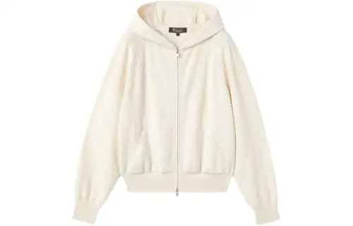Loro Piana Soft Curly Bomber Jacket Jackets & Coats Women's Ecru