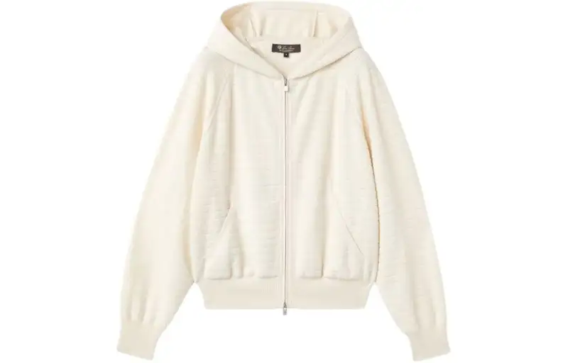 Loro Piana Soft Curly Bomber Jacket Jackets & Coats Women's Ecru