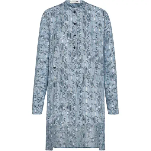 DIOR Shirts Women's Navy Stand Collar Moderate