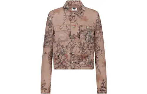 DIOR SS23 Chinese New Year Jackets Women's Rose Pink Lapel Moderate Other