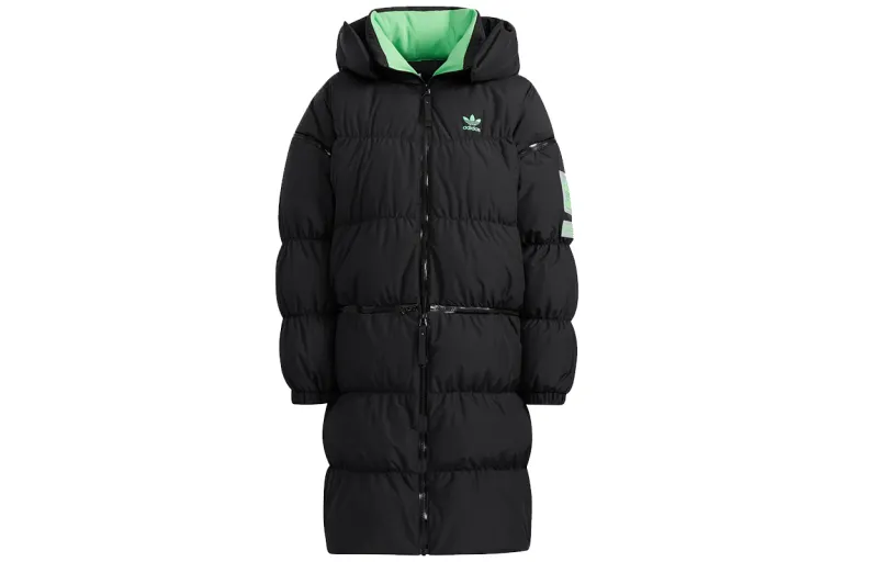 Adidas Originals Long Zip Down Jacket Winter Women's Black