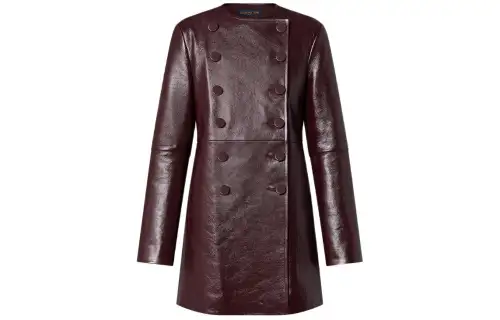 LOUIS VUITTON Leather Pleat Coat