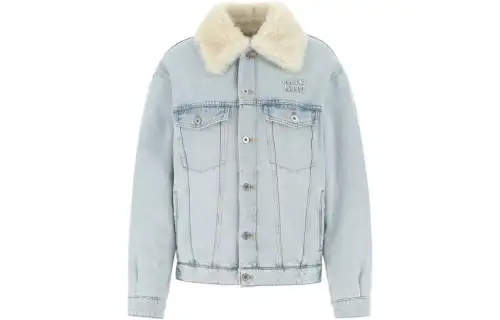 MIU MIU Jackets Women's Blue Lapel Moderate Other