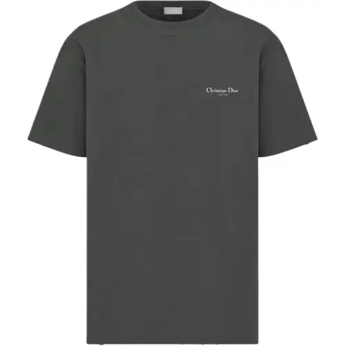 DIOR T Shirts Men's Black Crew Neck Moderate Straight Fit