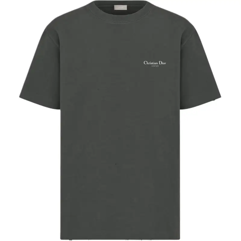 DIOR T Shirts Men's Black Crew Neck Moderate Straight Fit