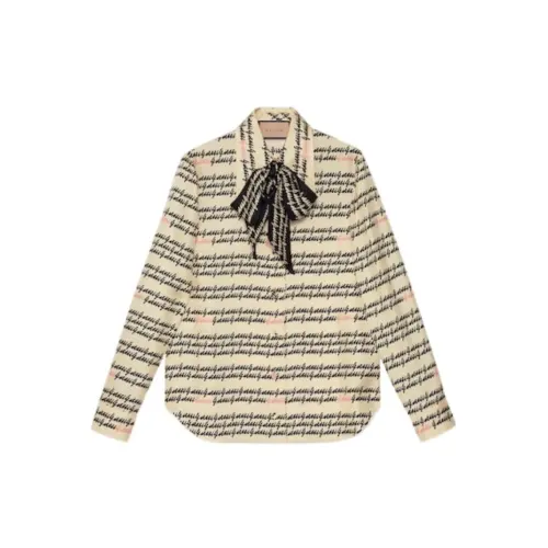 GUCCI Shirts Women's Khaki Pointed Collar Moderate Other