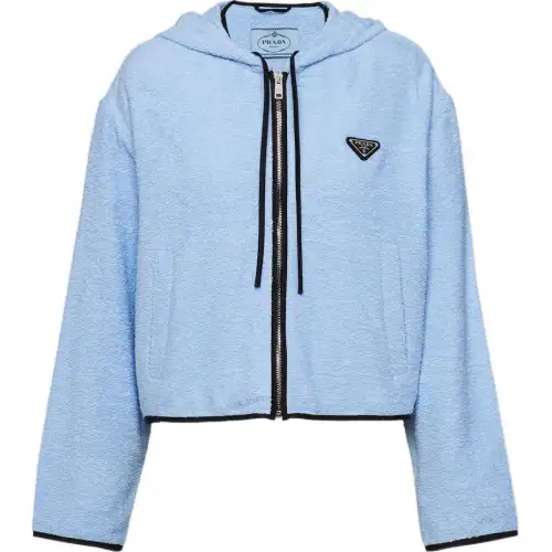 PRADA Jackets Women's Blue Hooded Moderate Other