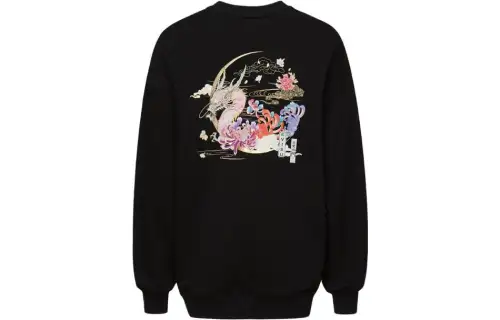 EVISU Sweatshirts Women's Black Crew Neck Moderate Regular
