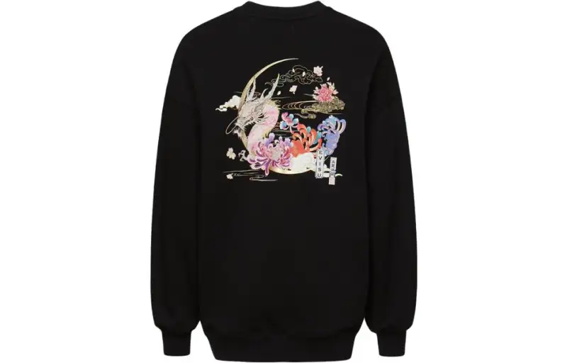 EVISU Sweatshirts Women's Black Crew Neck Moderate Regular