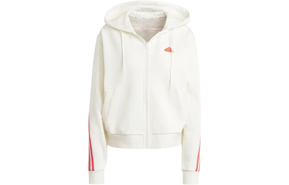 Adidas Future Icons Full Zip Hoodie Jackets & Coats Women's Jade White