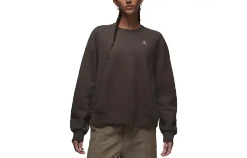 Jordan Brooklyn Sweatshirts Women's Brown Crew Neck Moderate Regular